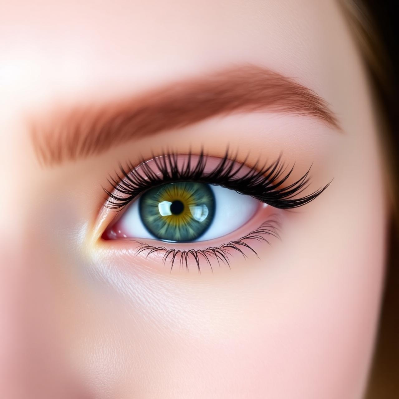 Close-up van een natuurlijke wimperlift behandeling