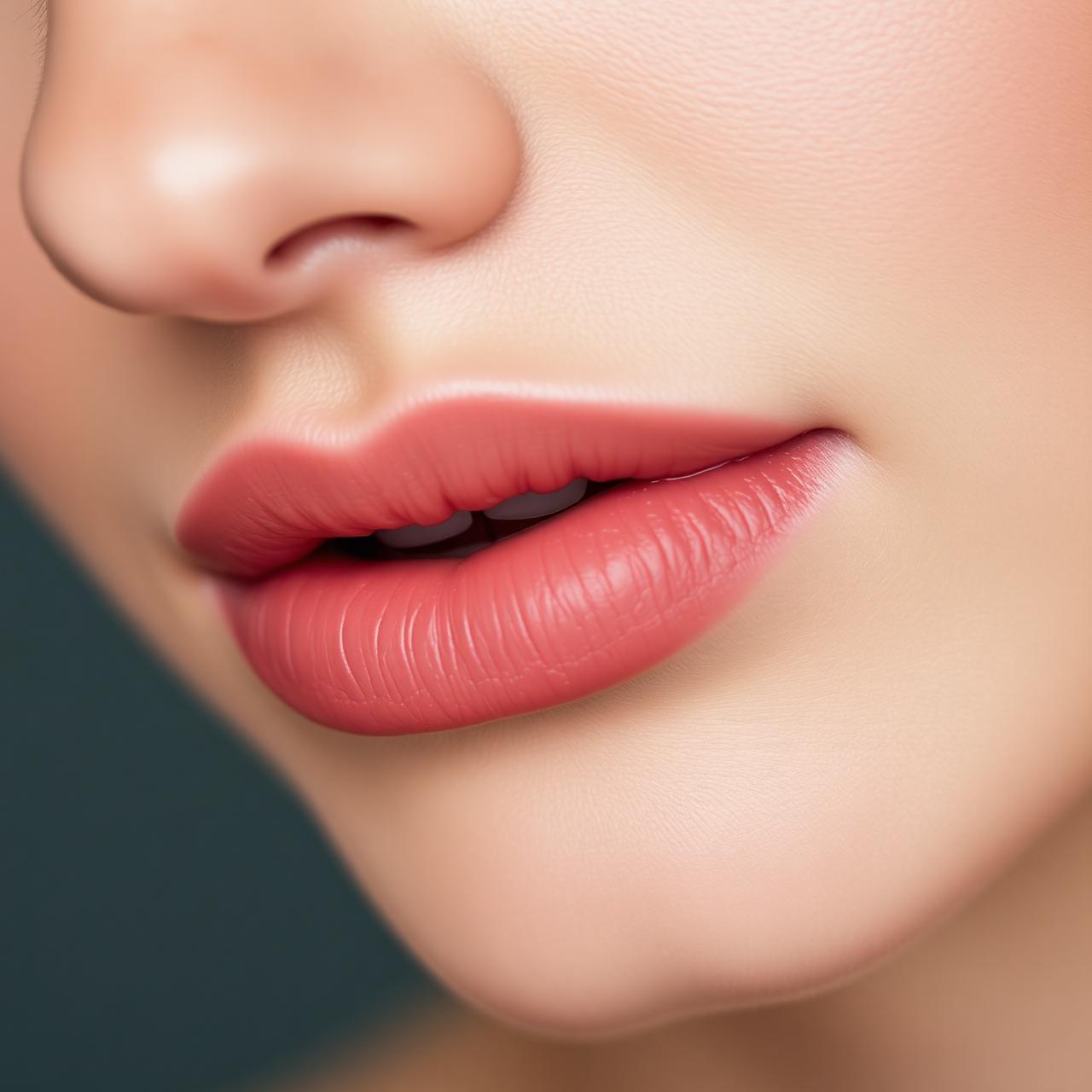 Detailbeeld lip contour behandeling — permanente make-up